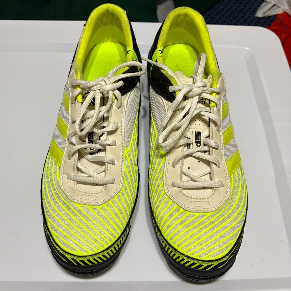 Adidas Neon Yellow and White Cleats